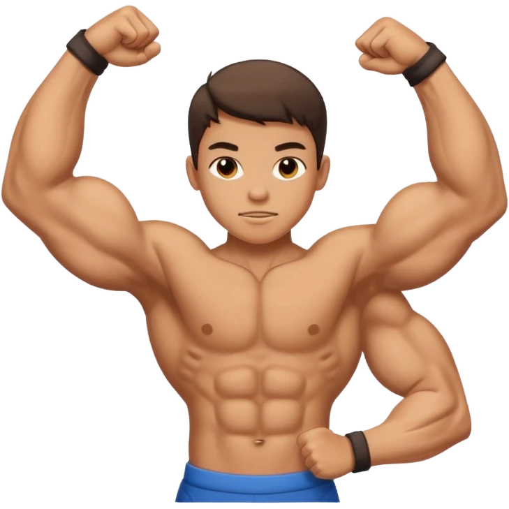 Teenager flexing smaller muscles emoji