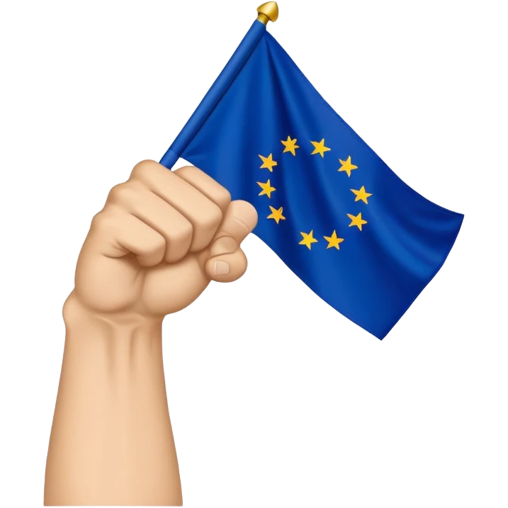 Fist up with eu flag emoji