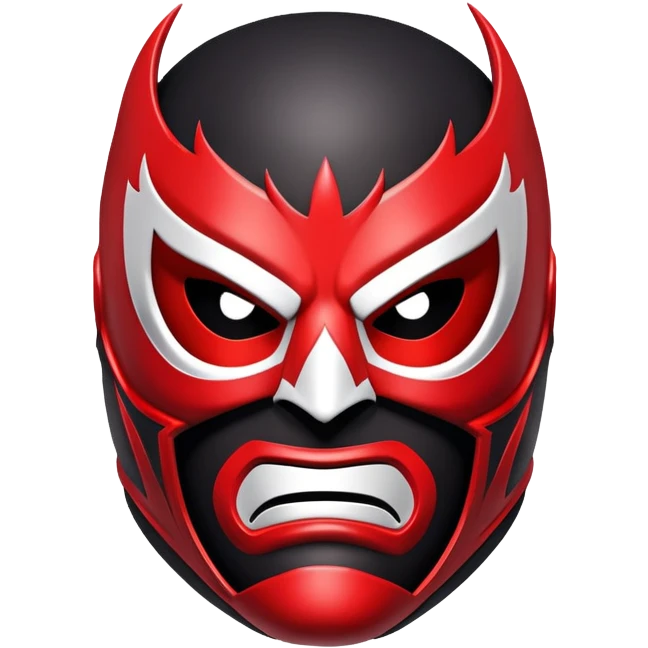 sinister luchador mask with evil expression emoji