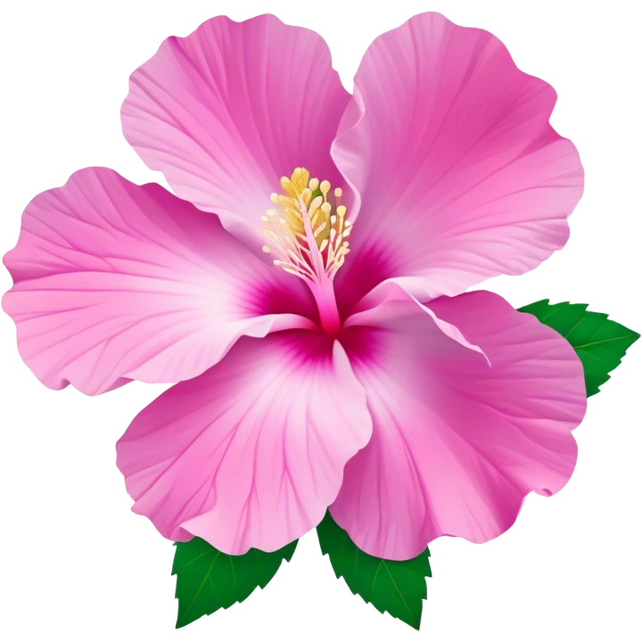 Cinematic Realistic image of a Mugunghwa flower (Rose of Sharon), rendered with delicate petal textures and vibrant pink hues, set against a minimalist background with gentle, diffused lighting that highlights its national significance emoji