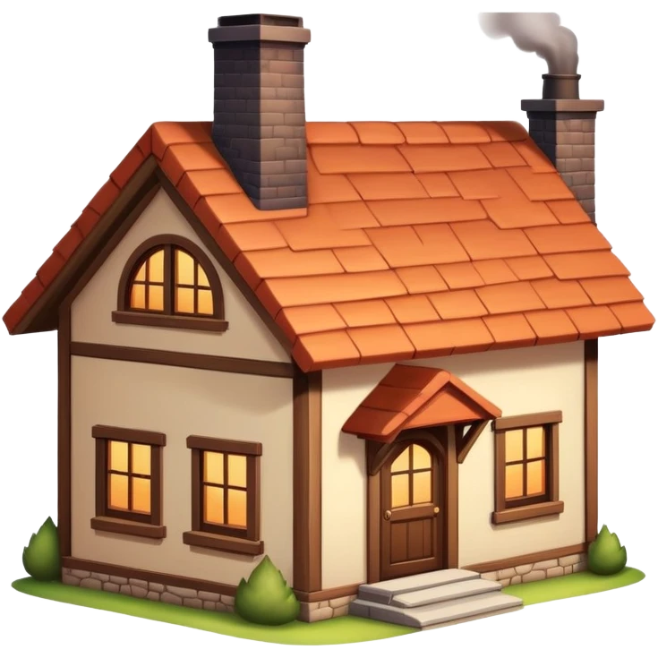 cozy house with a chimney emoji