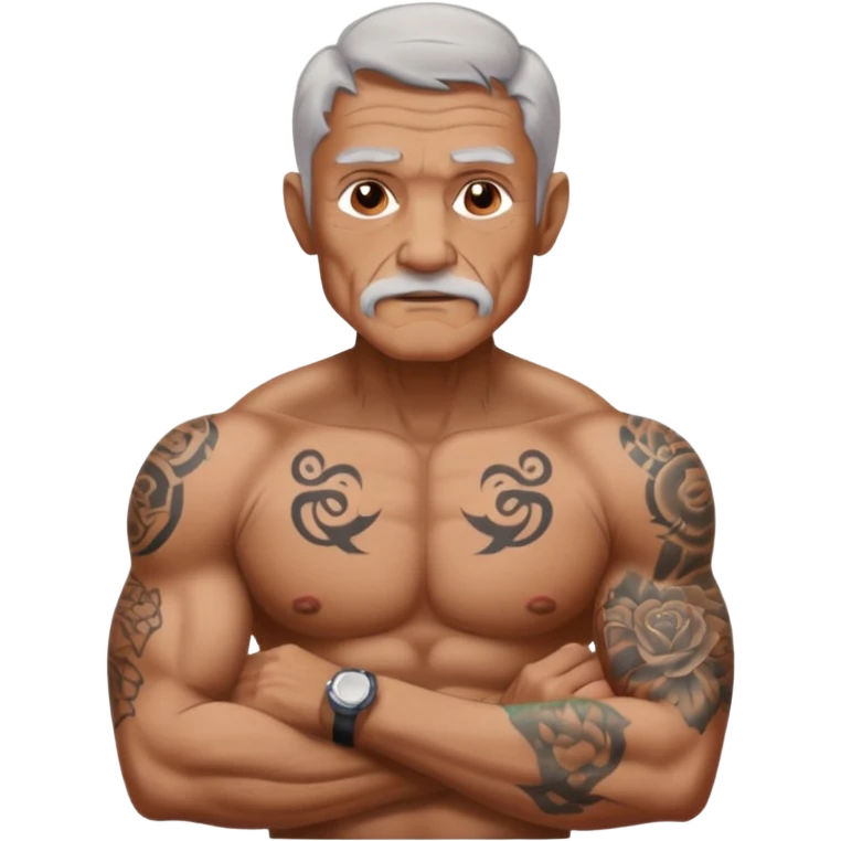 old man with lot of tattoos emoji