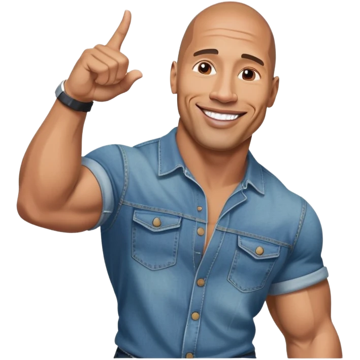 Dwayne the rock Johnson flirty in Jean shorts emoji