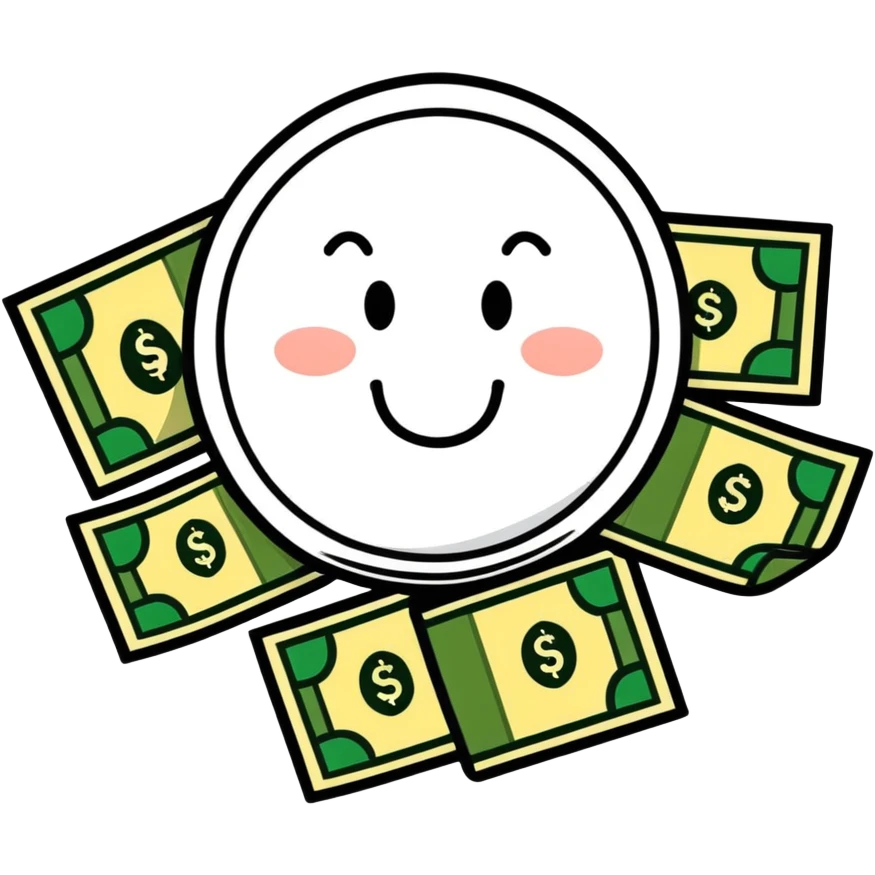 Money with smile emoji