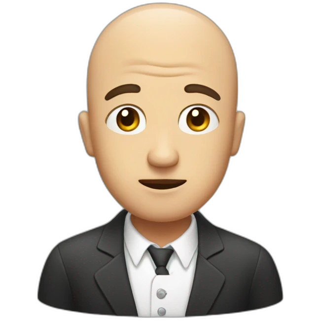 a bald man sourprised with question marks in his head emoji