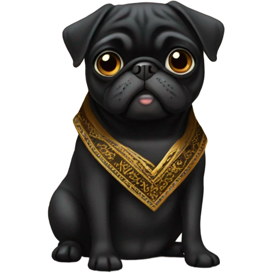 Black pug a Jewish dress emoji