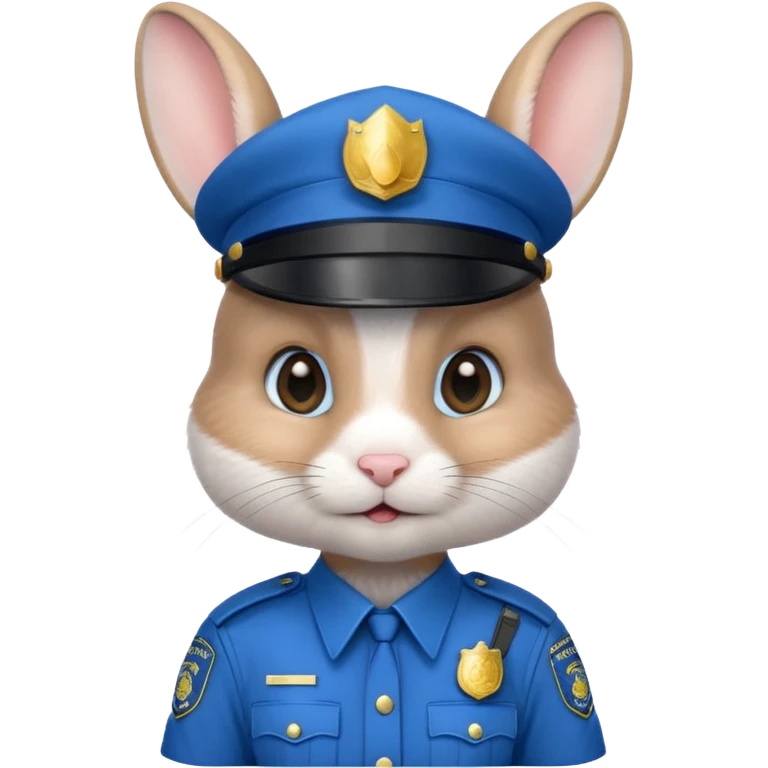 cute Rabbit police, blue uniform including helmet of uniform emoji