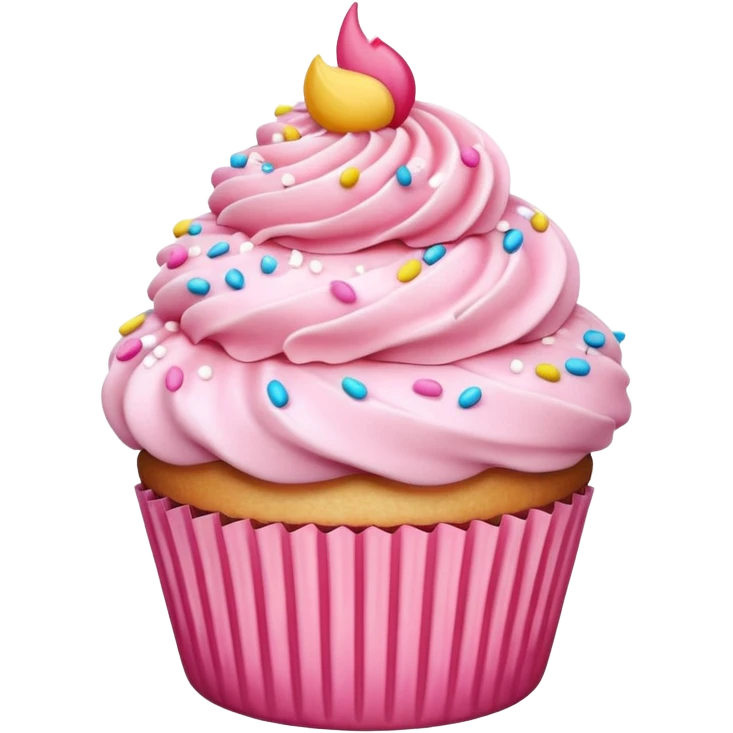 Cupcake with pink icing emoji