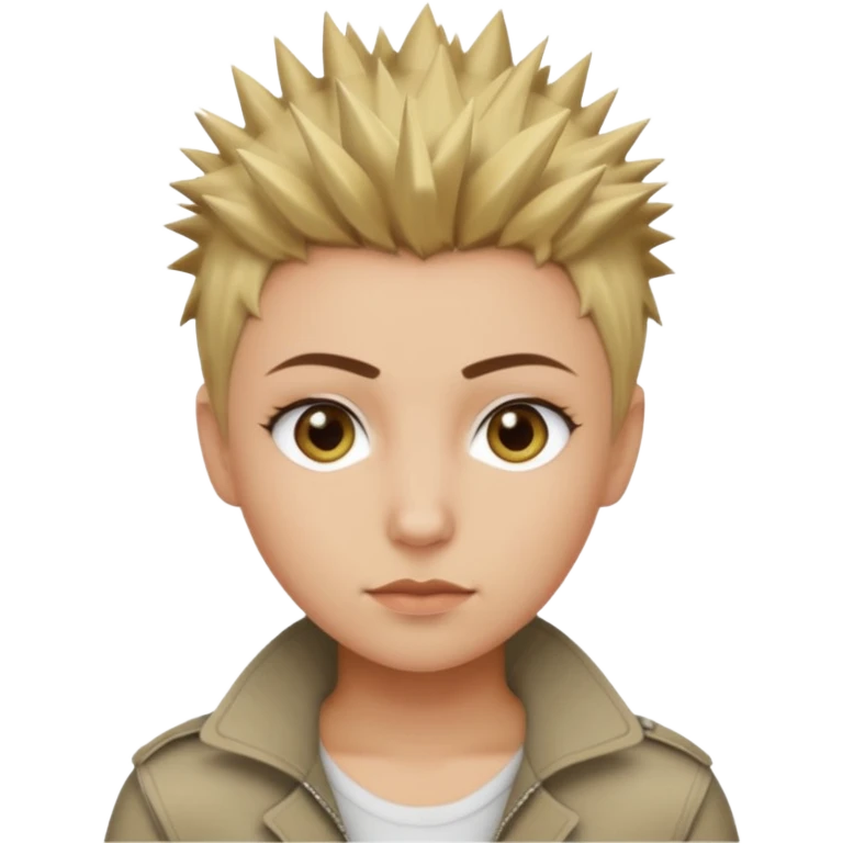 masc lesbian hazel eyes dirty blonde short spiky hair emoji