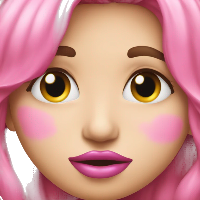 Kiss but pink and shiny  emoji