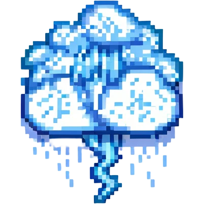 Cloud with rain and lightning emoji
