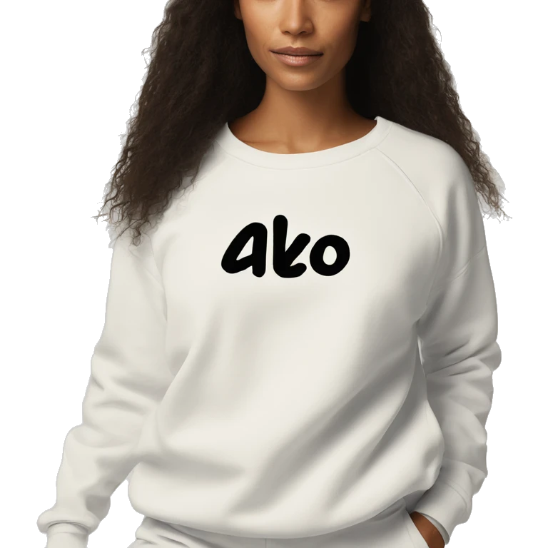 Alo yoga sweatshirt that says Alo on it emoji