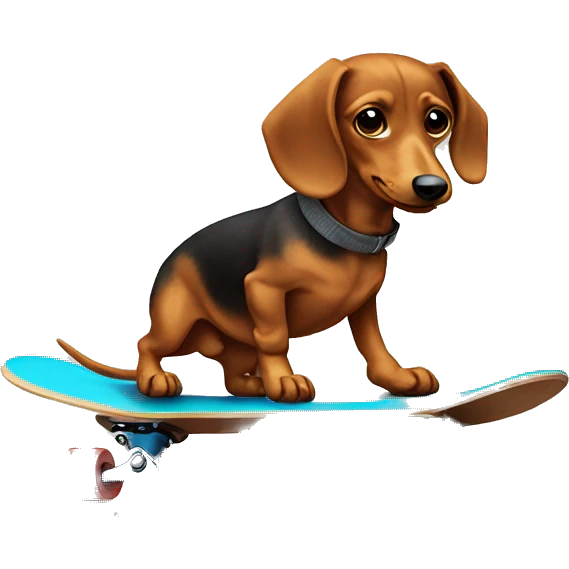 Dachsdog on a skateboard emoji