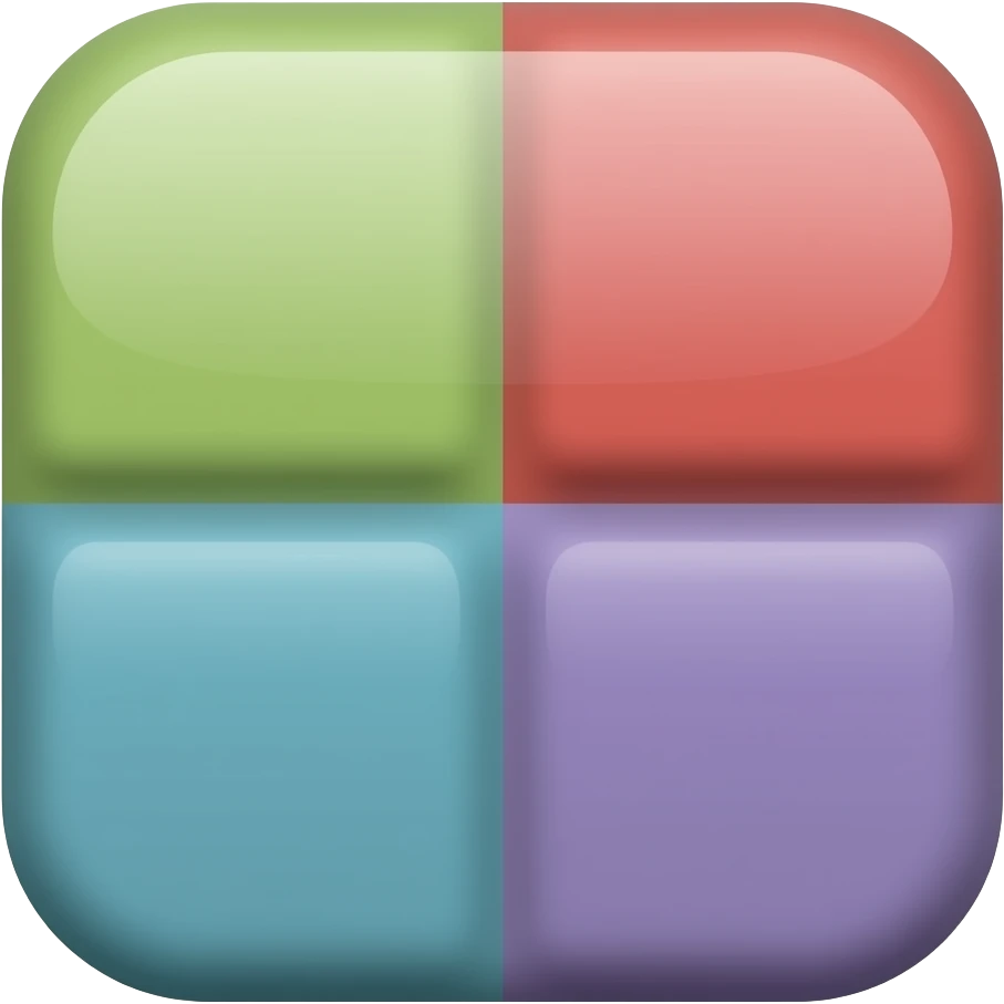 creer un logo avec damier mais que 4 carre avec les  couleur ps1 emoji