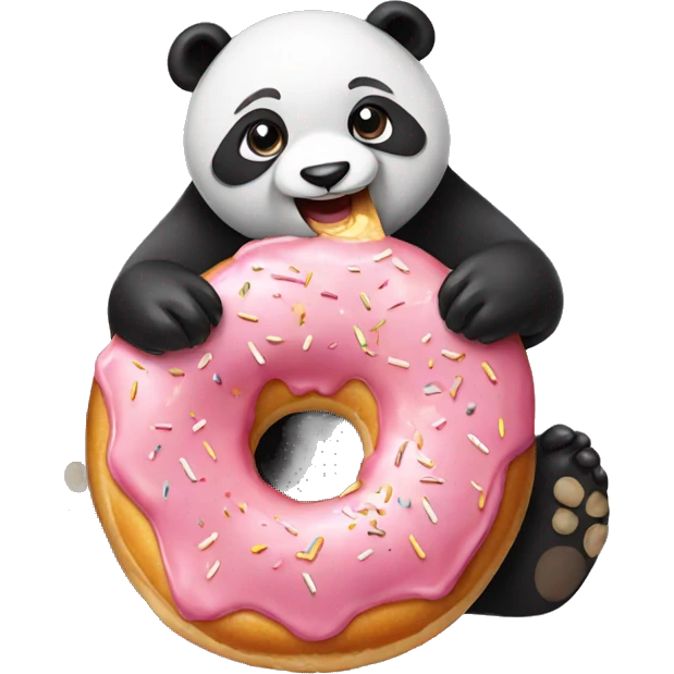 panda eating a donut emoji