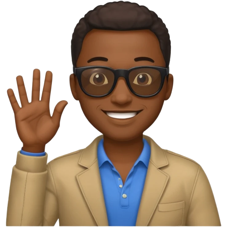 black man with sunglasses, cool pose emoji