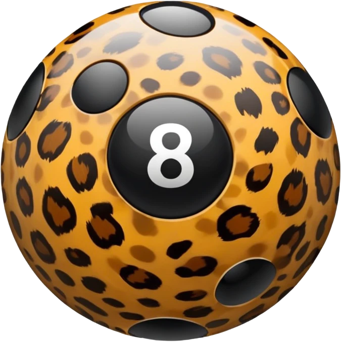 Cheetah print 8 ball emoji
