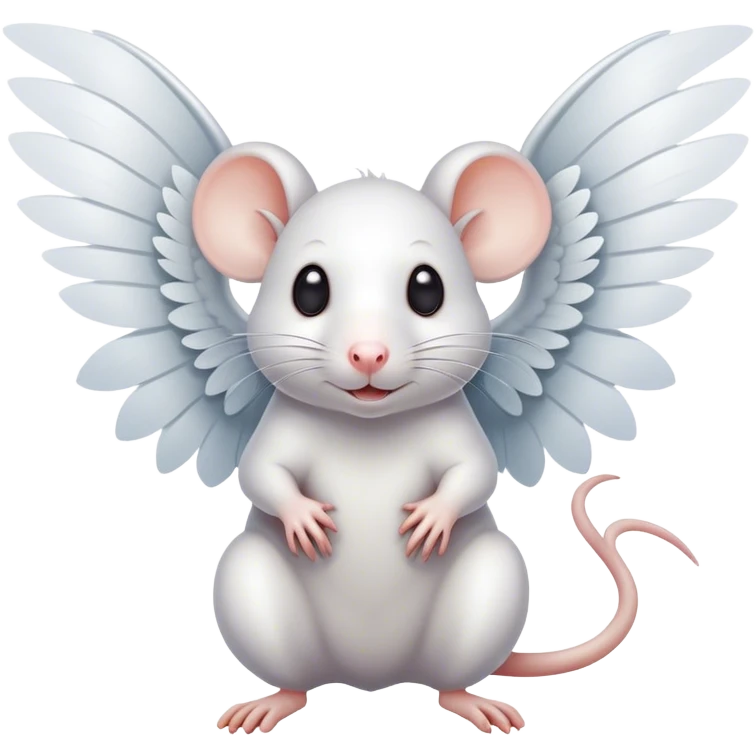 White rat with wings emoji