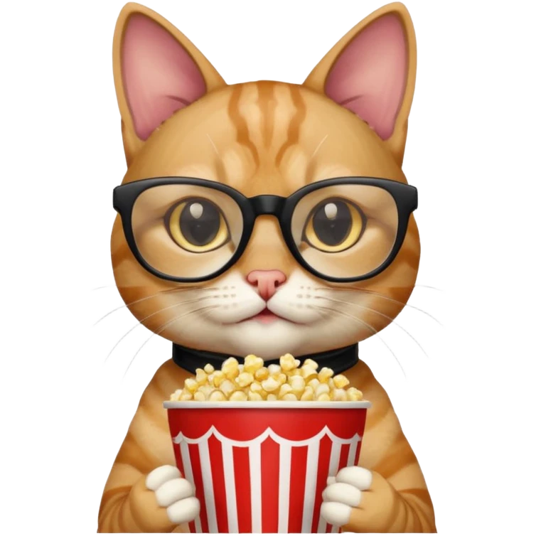 cat with with rapper popcorn with opticals emoji