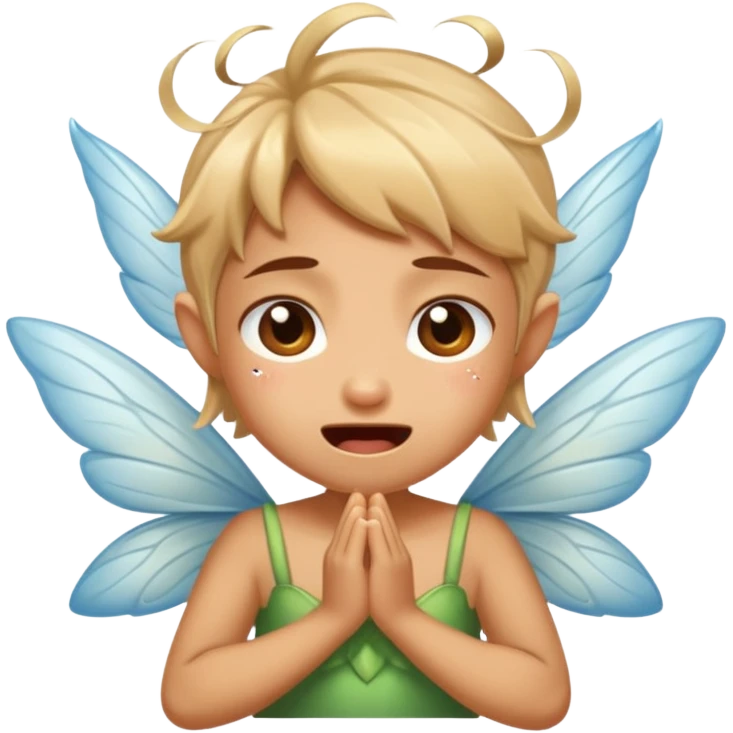 A little fairy, with wings,  , do more different emotional, she cry, smail  tayd , angry, hungry, emoji