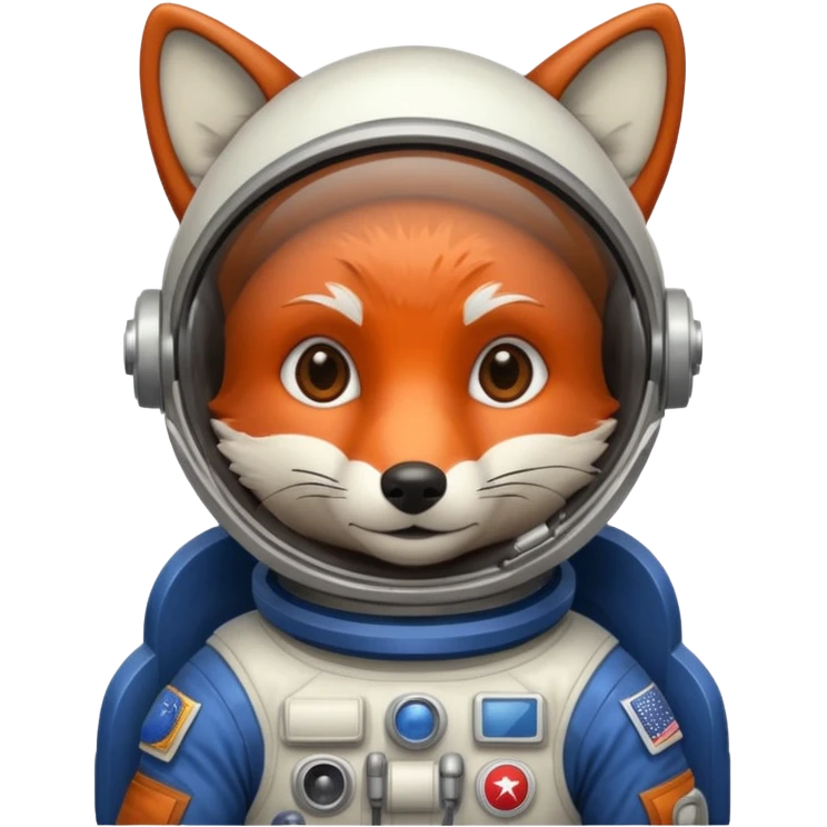 dark brown fox astronaut emoji