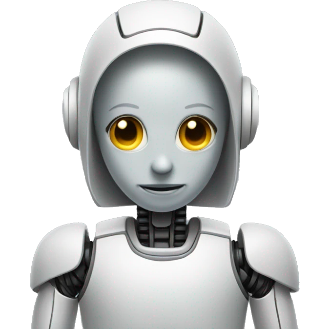 half human half robot line on center divider emoji emoji