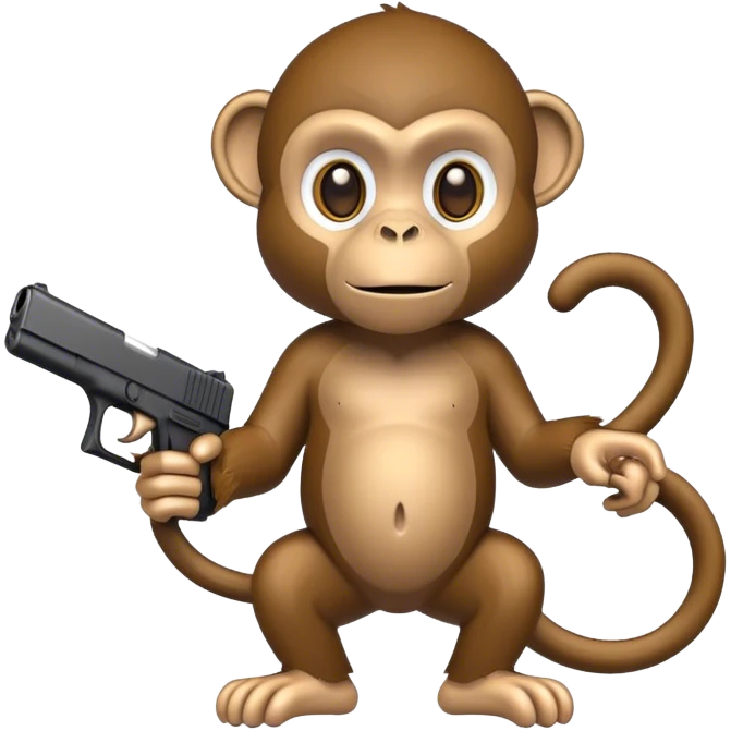 Monkey with a Glock emoji