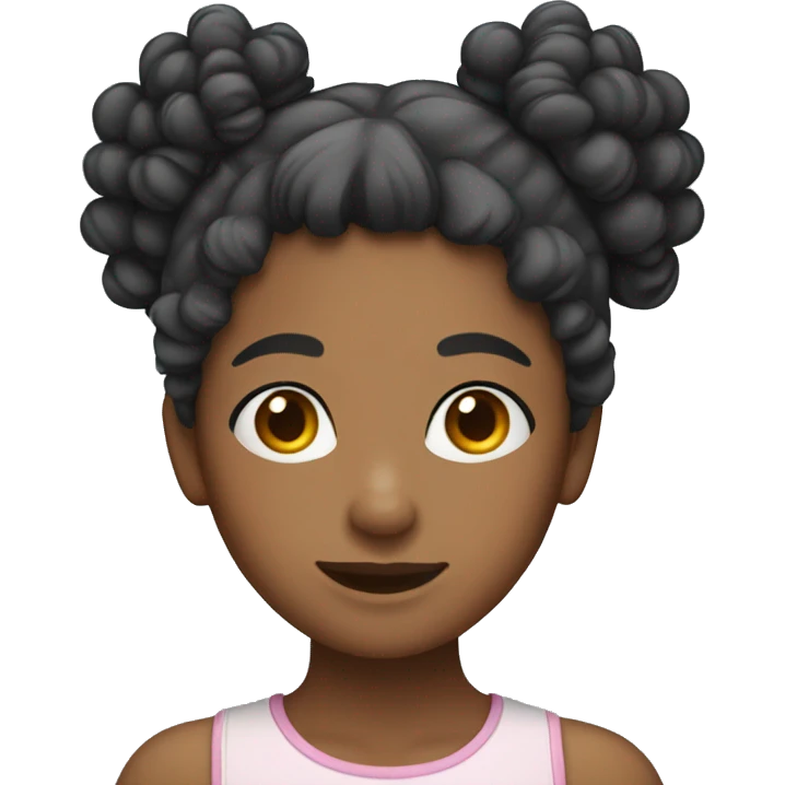 A girl with curly hair  pigtails emoji