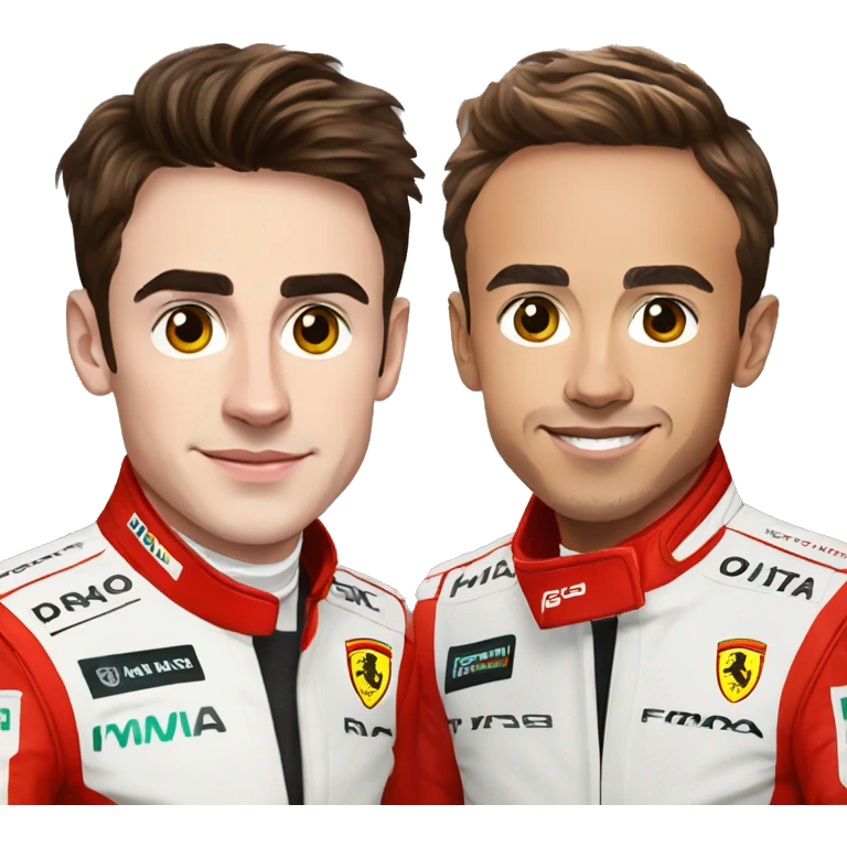 Charles Leclerc and Lewis Hamilton in Ferrari divise emoji