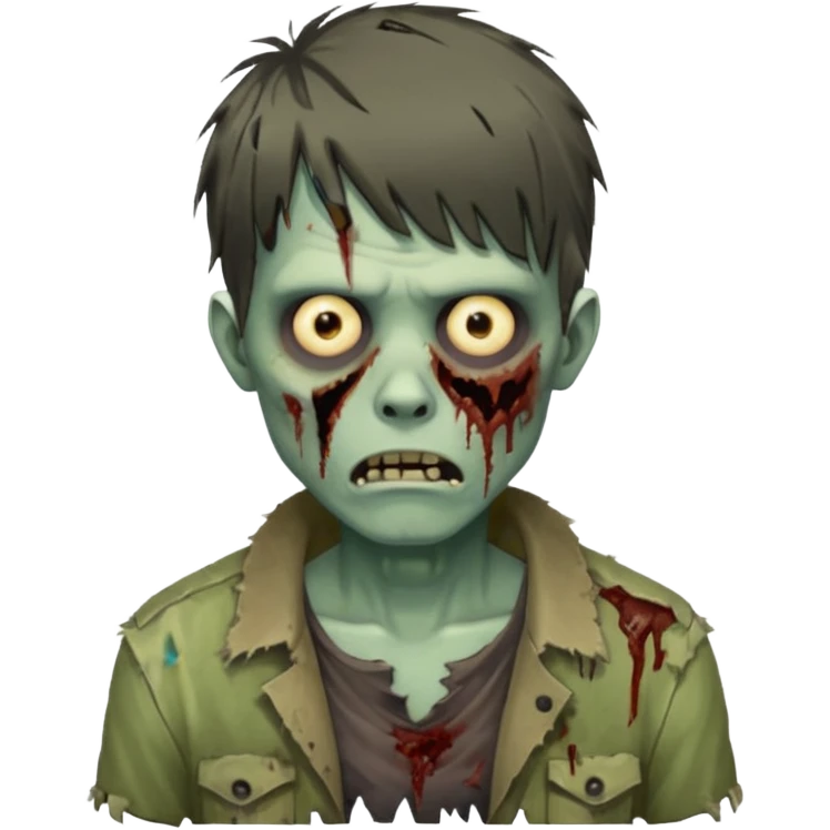 male zombie with messy bangs emoji