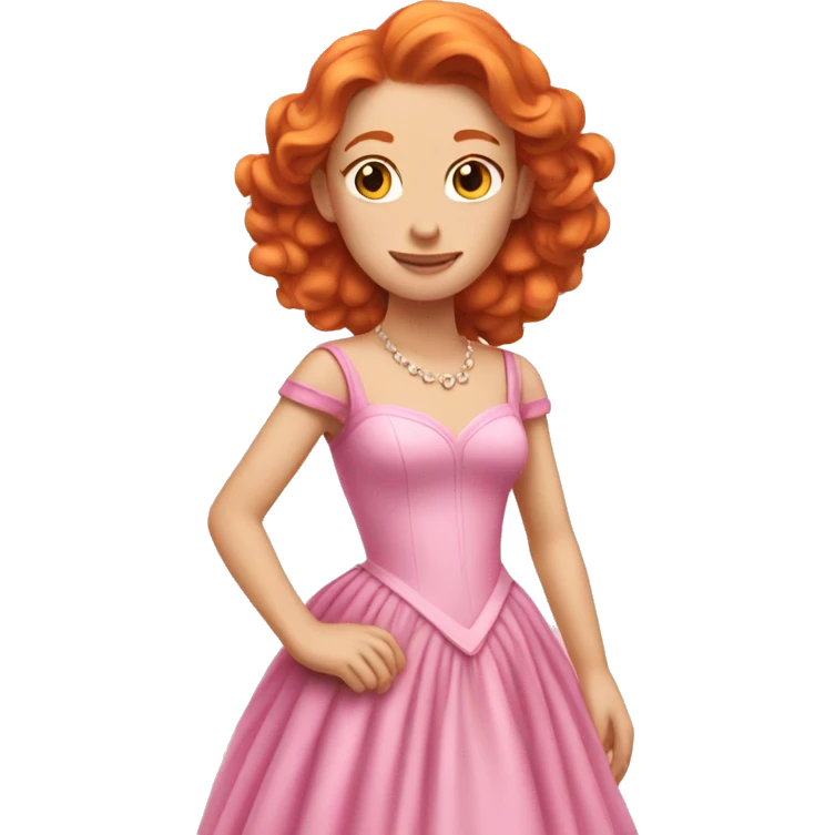 Ginger princess in pink dress emoji