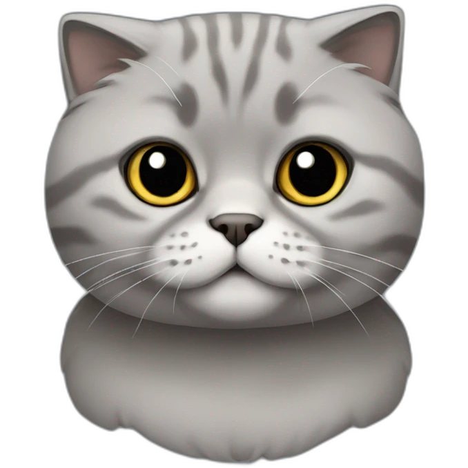 Grey Scottish fold cat emoji