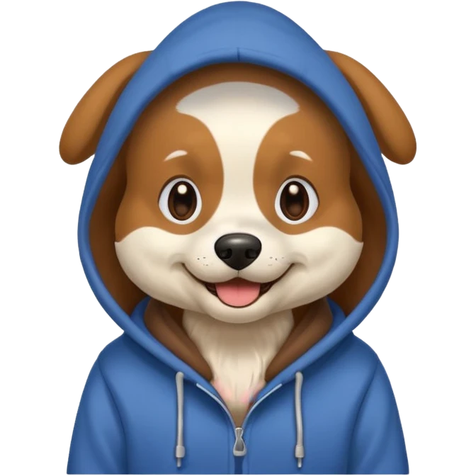 Dog wearing a hoodie emoji