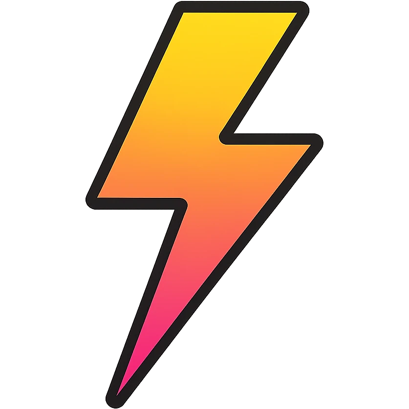 gradient lightning bolt icon, modern icon style, clean lines, no text emoji