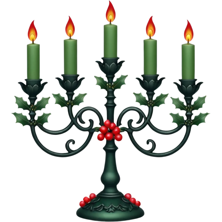 Gothic Candelabra with Holly  emoji