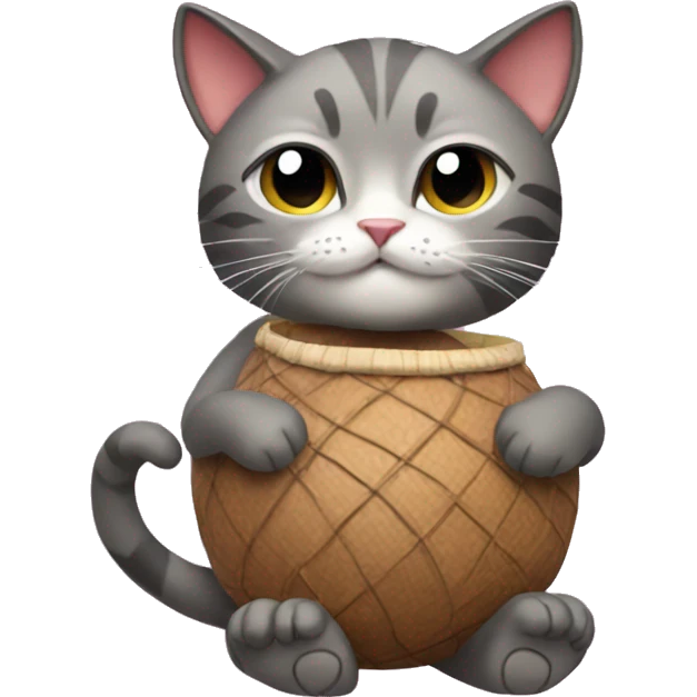 a cat with a coconut bra emoji