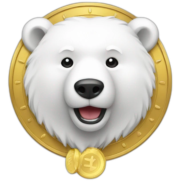 white bear with gold coin emoji