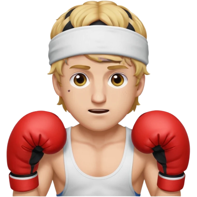 Logan Paul playful emoji, boxing gloves, headband, determined face emoji