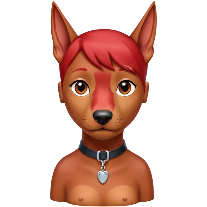 Red girl doberman emoji
