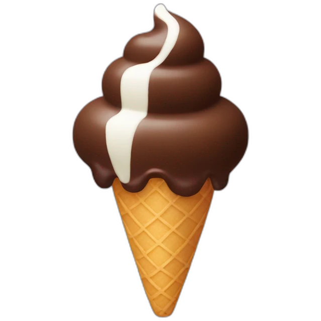 chocolate ice cream with a halo emoji