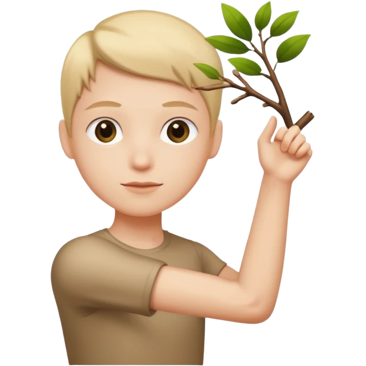 Brazo súper delgado como una rama emoji
