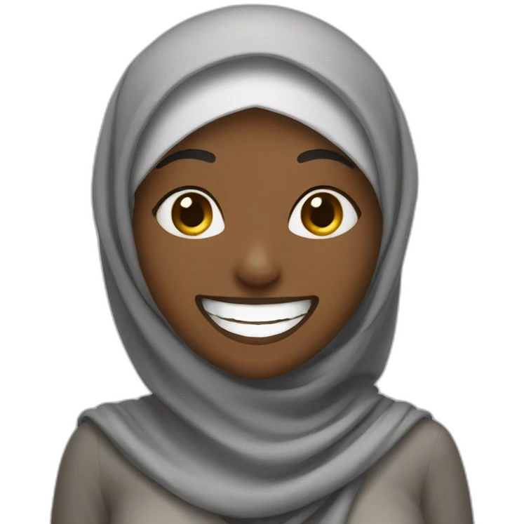 Saudi black woman with hijab laughing emoji
