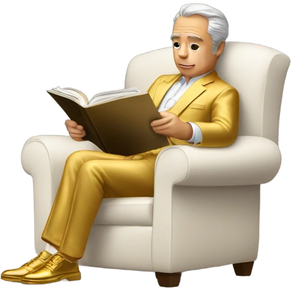 Billionaire reading gold magazine emoji