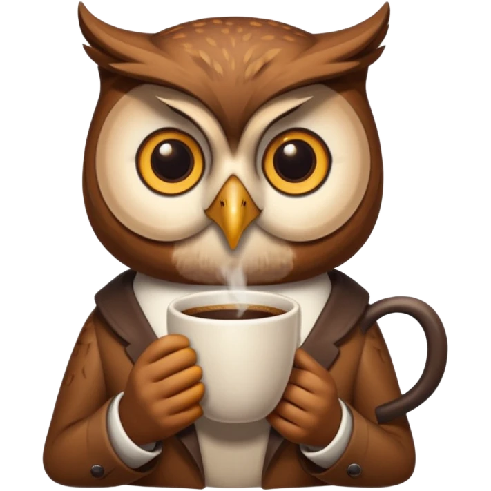 kahve içen baykuş emoji