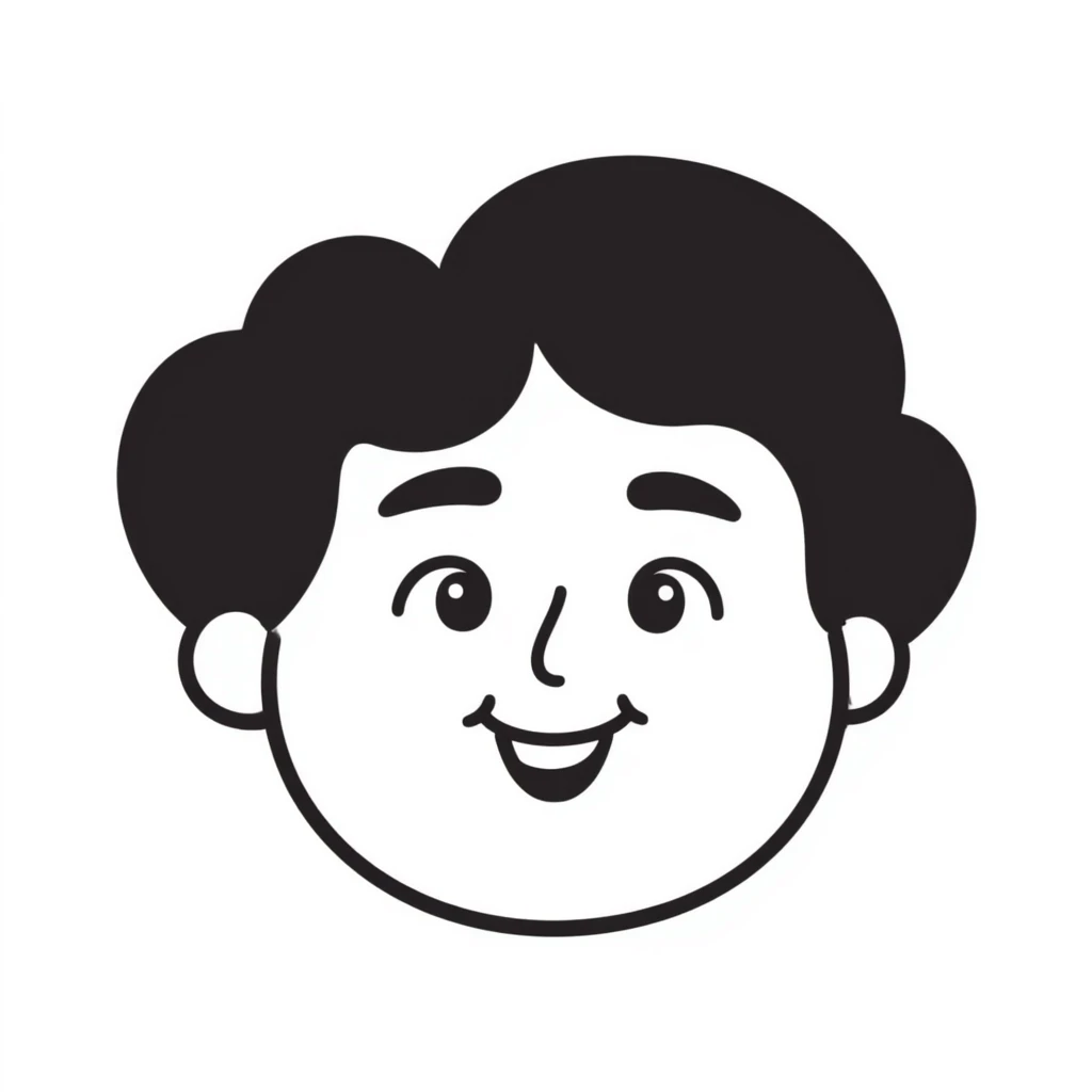 cheerful face expressing happiness, hand drawn doodle style emoji