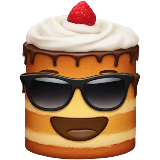 Cake with sunglasses  emoji