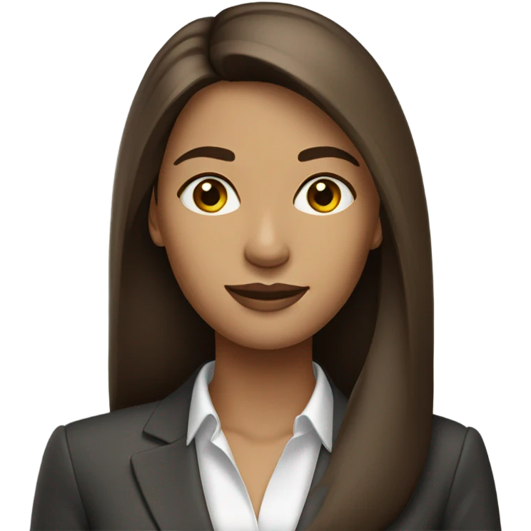 business woman long straight brown hair emoji