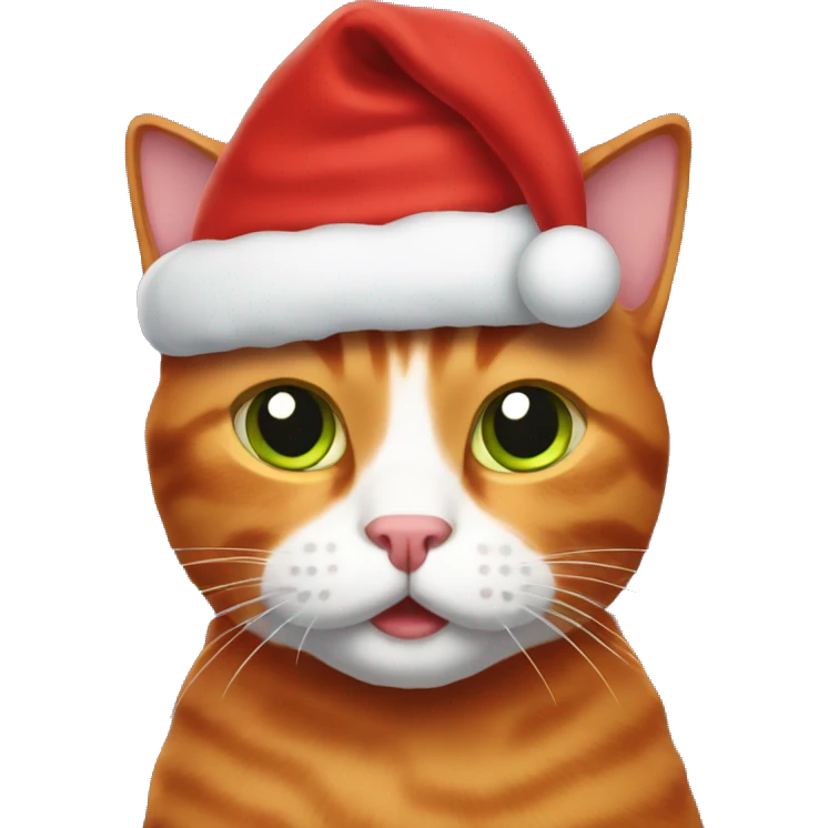Red Christmas cat  emoji