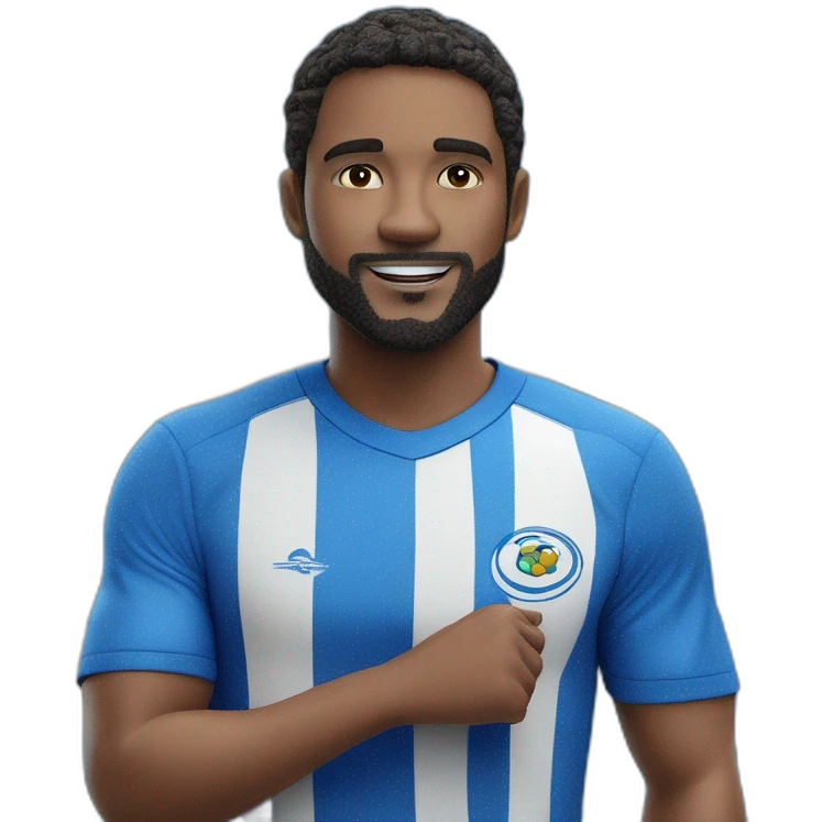 solo blue shirt soccer smile emoji