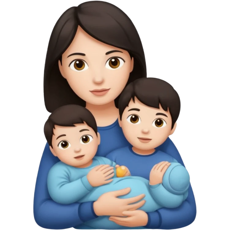 Oma dunkles Haar 2 Babys und Kleinkind emoji